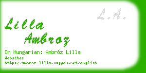 lilla ambroz business card